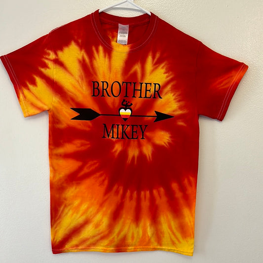 Tie Dye “Brother Mikey” Tee (Red/Orange)